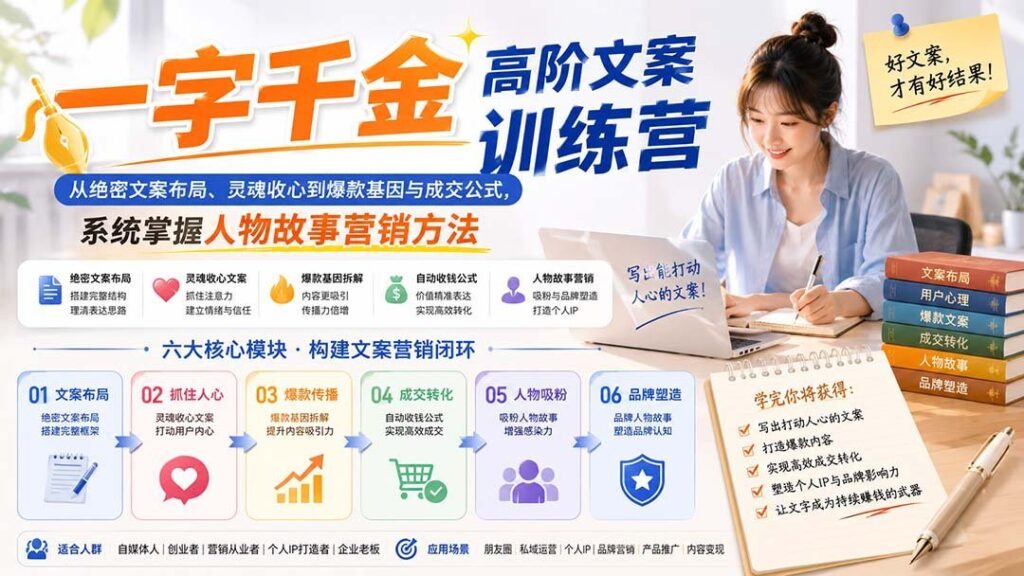 爆款文案：从灵魂收心到成交公式，掌握人物故事营销的底层逻辑
