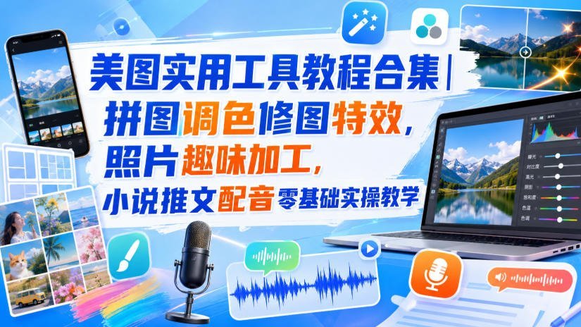 美图神器全能手册｜拼图调色 创意修图 趣味特效 从零到精通实战