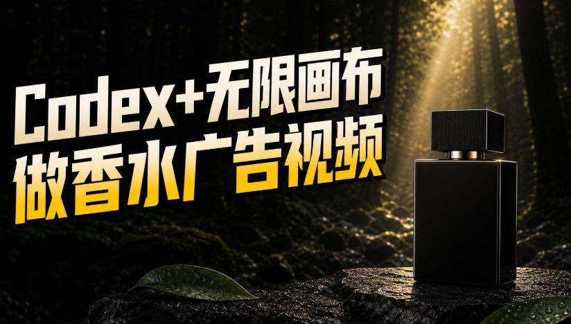 用Codex和无限画布，把一张商品图变成香水密林广告大片